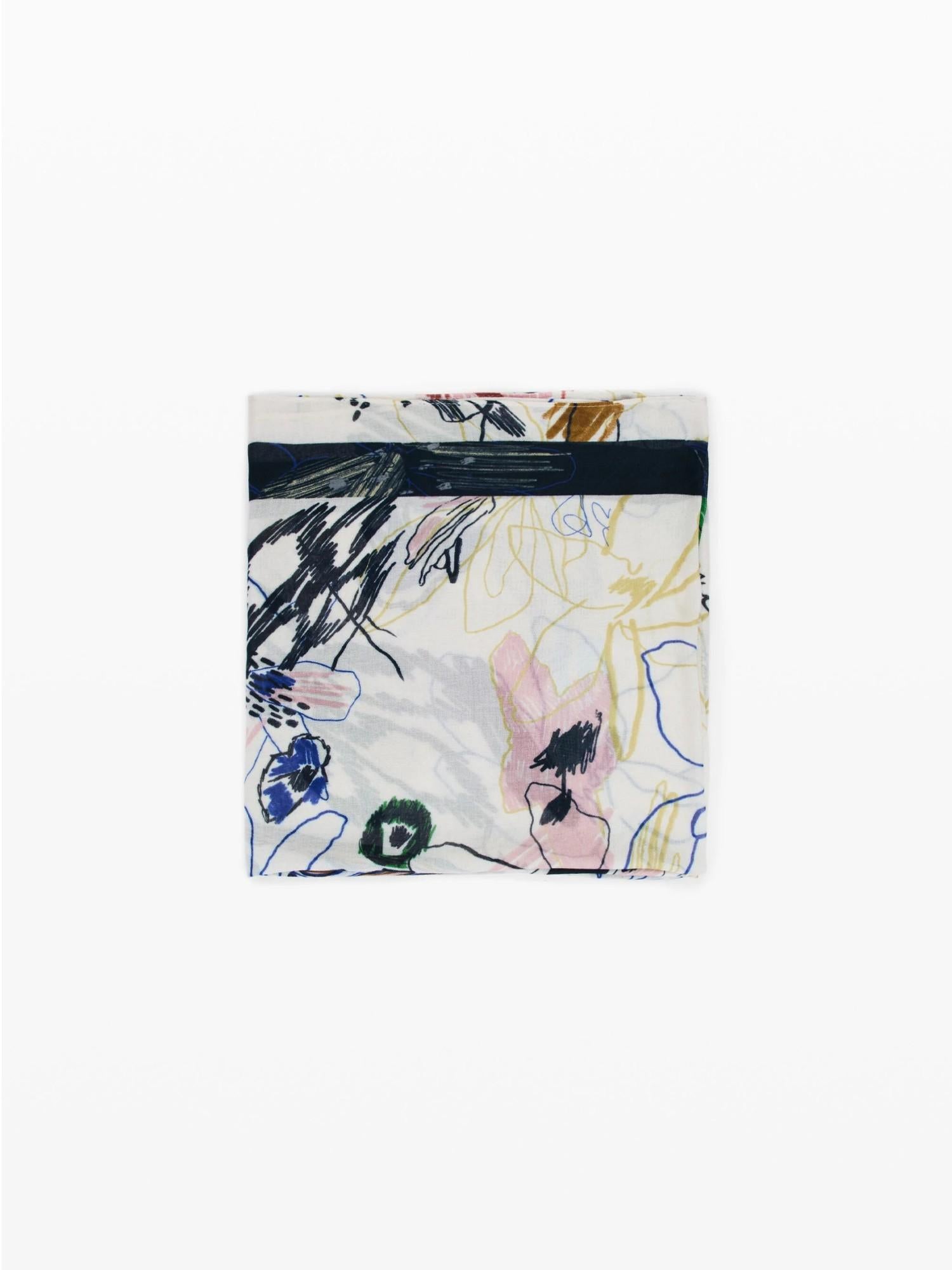 Desigual Foulard rettangolare con tratti Donna Bianco 25WAWA06 1025 DESIGUAL 