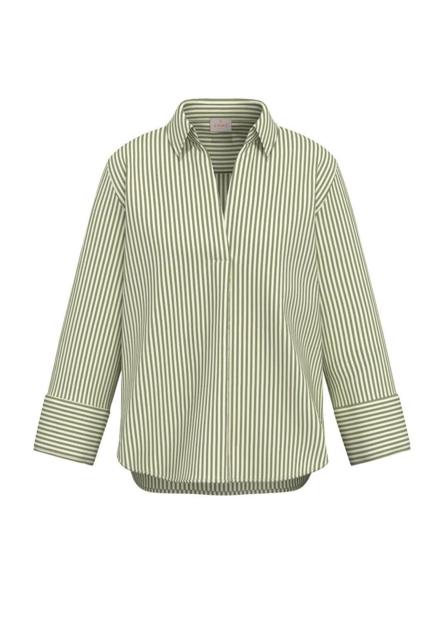 Emme Marella Blusa Donna Emmadorno Verde Righe Bianche 2615111091200 008 EMME MARELLA 