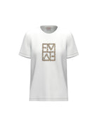 Emme Marella T-Shirt Donna Emmtema Bianca Logo Oro 2615971031200 003 EMME MARELLA 
