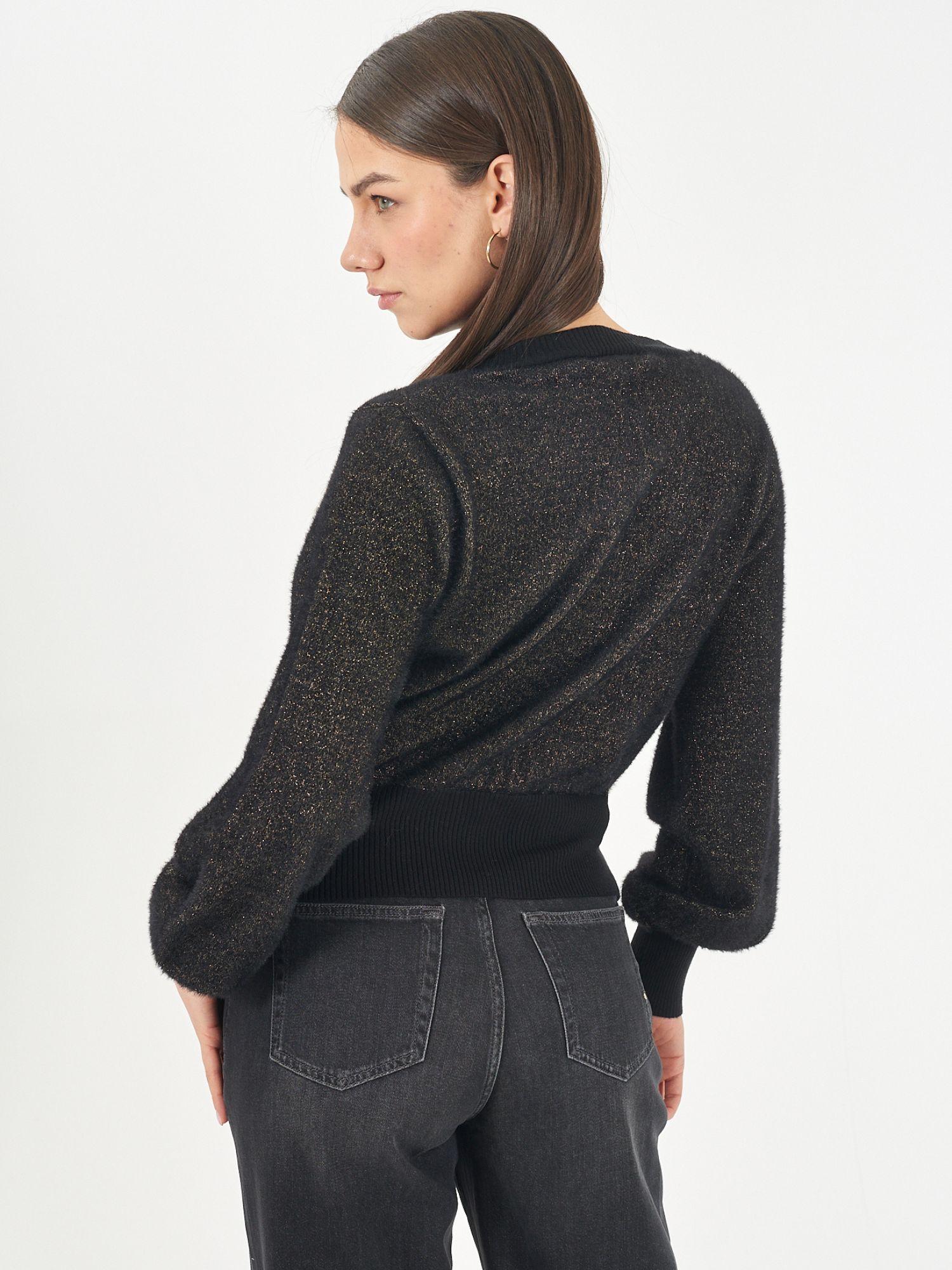 Yes Zee Cardigan Corto Donna Nero M092 IS00 0801 YES ZEE 