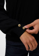 Vero Moda Pullover Donna Hollycaris Nero 10310578 Black W. GOLD BUTTONS VERO MODA 