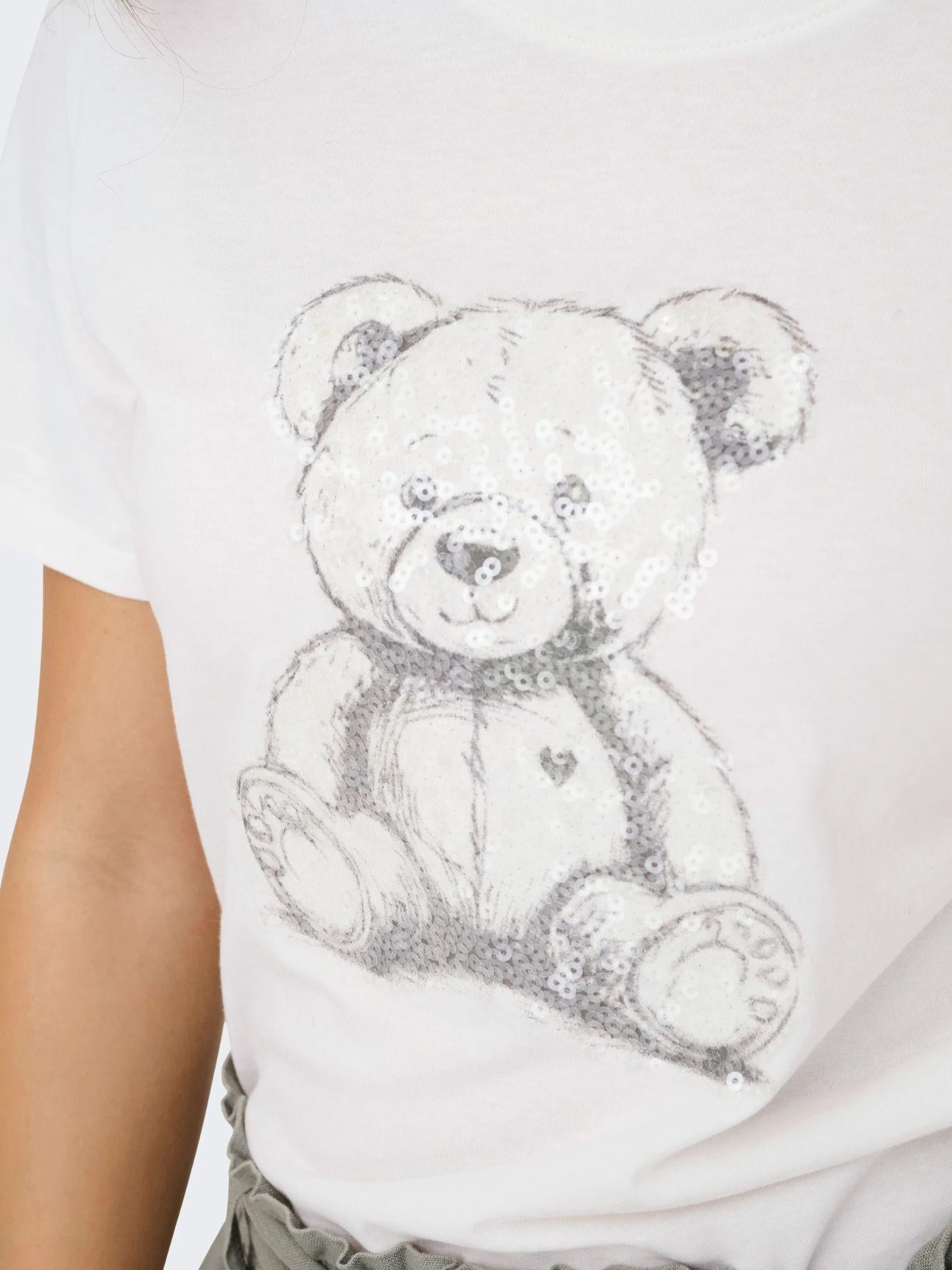 Jacqueline De Yong JDYBIBBI T-shirt Donna Bianco Cloud Dancer 15356686 Cloud Dancer TEDDYBEAR JACQUELINE DE YONG 