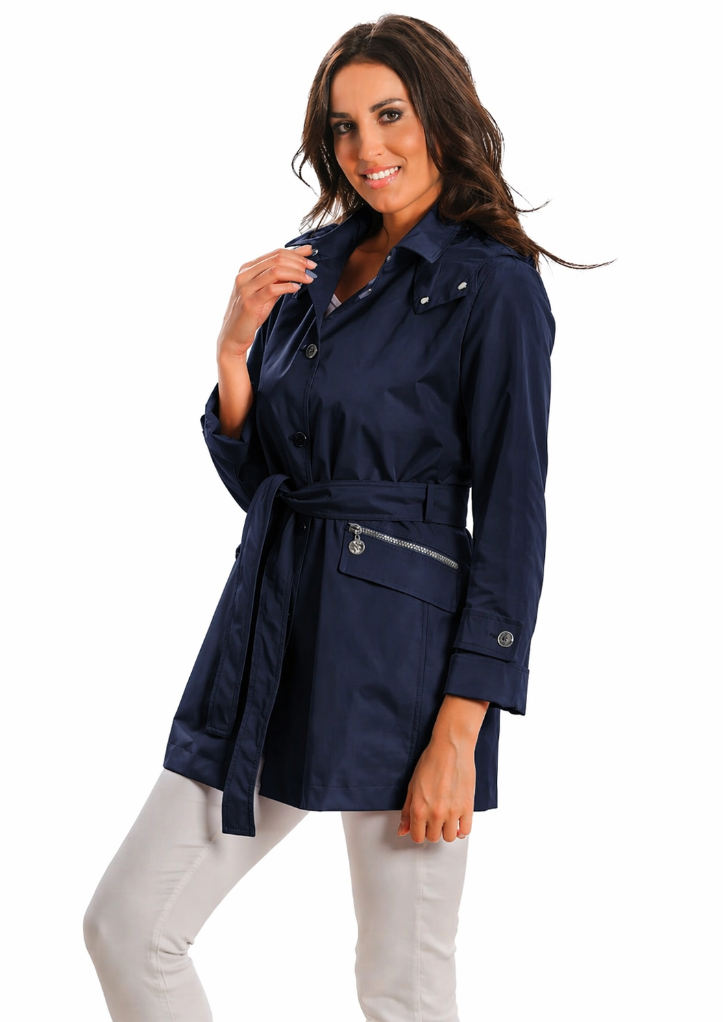 Satinette Trench Donna Blu 023 MARINA BLU SATINETTE 