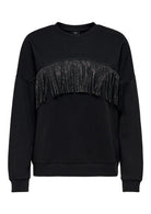 Jacqueline De Young Felpa Donna Prima Nera 15359896 Black GLITTER FRILL JACQUELINE DE YONG 