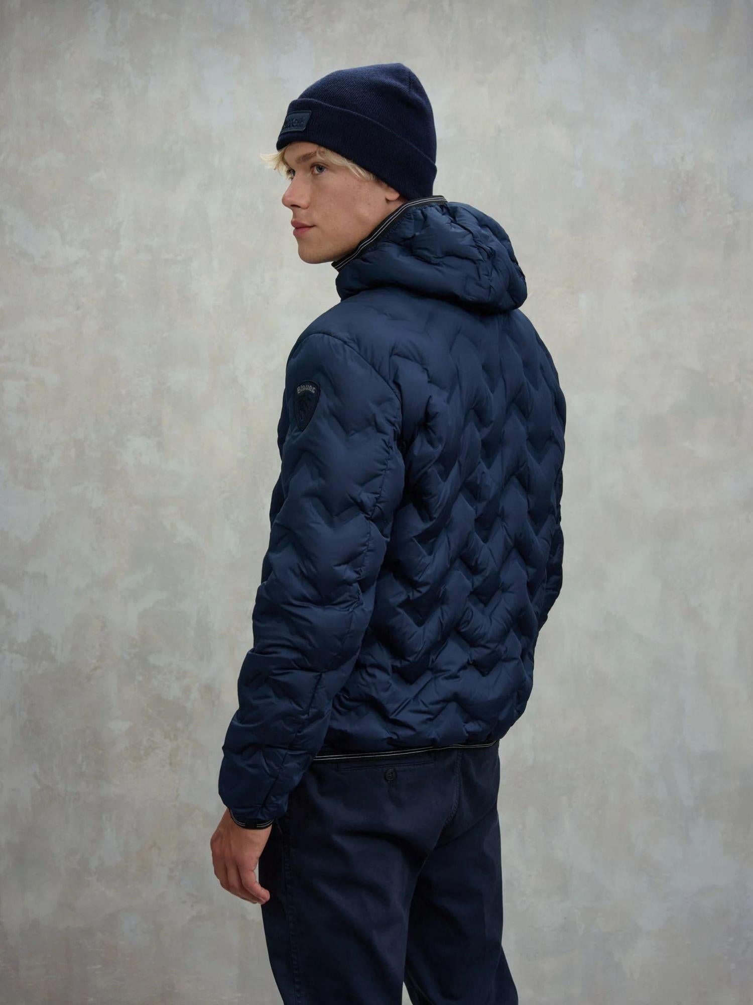 Blauer Piumino ad angoli Piery Uomo Blu interno tabacco BLUC03233 7308 888 BLAUER 