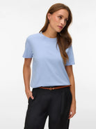 Vero Moda T-Shirt Donna Brunnera Blue Vmpaulina 10316991 BRUNNERA BLUE VERO MODA 