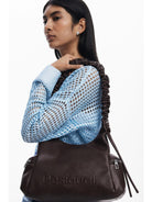 Desigual Borsa logo 3D con manico arricciato media Donna Marrone 25WAXPAY 6009 DESIGUAL 
