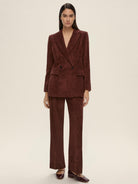 Emme Marella Pantalone dritto in velluto Donna Destino Bordeaux 2525136052200 004 EMME MARELLA 