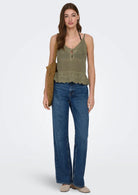 Only Top Donna Lison Verde 15369246 Mermaid Dtm FMOP Button ONLY 