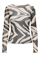 Jacqueline De Yong Top Donna Elsa Grigio e Bianco Animalier 15356004 Black WHITECAP GRAY GEO JACQUELINE DE YONG 