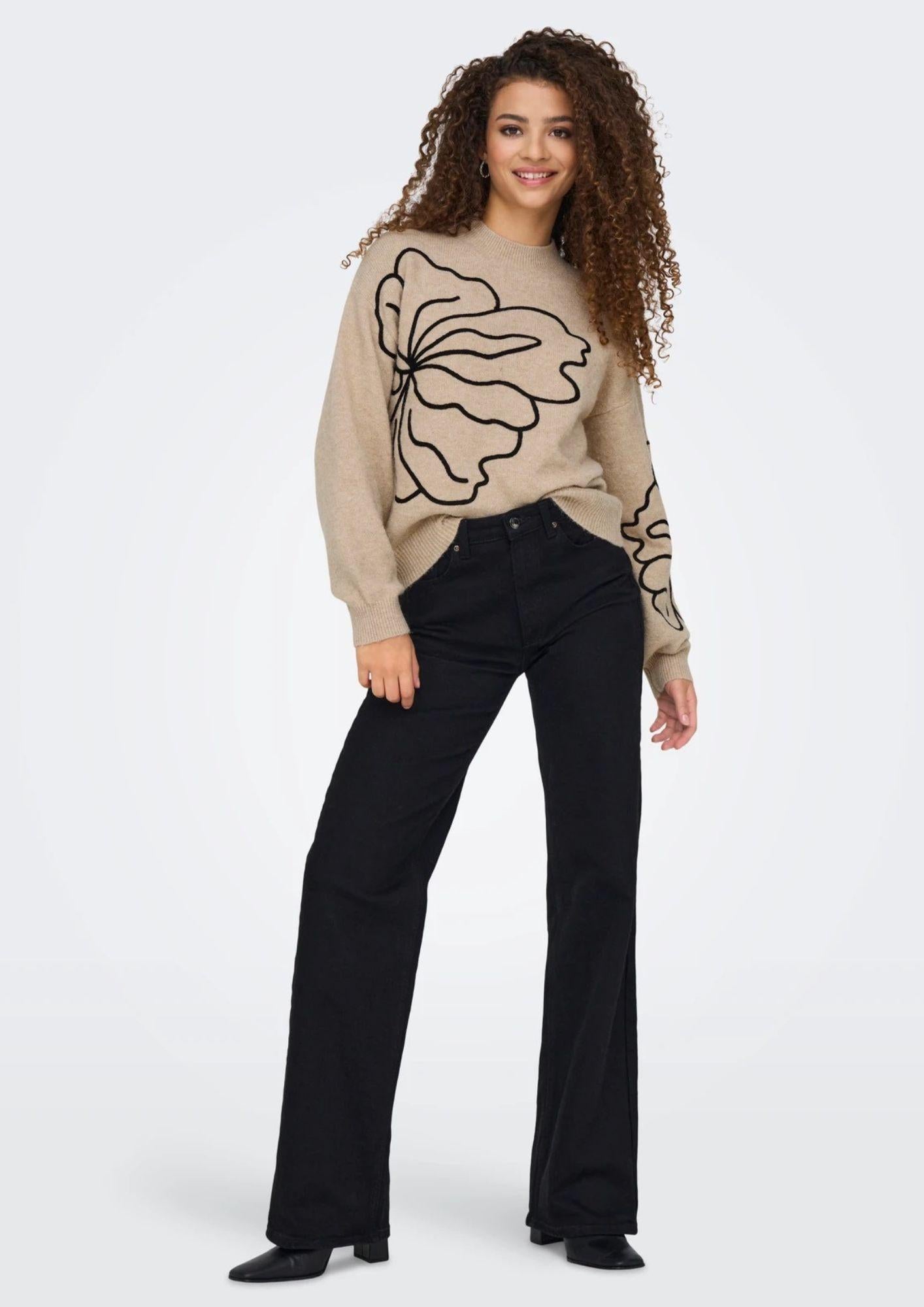 Jacqueline De Yong Pullover Donna Jella Beige 15344518 Cement MELANGE JACQUELINE DE YONG 