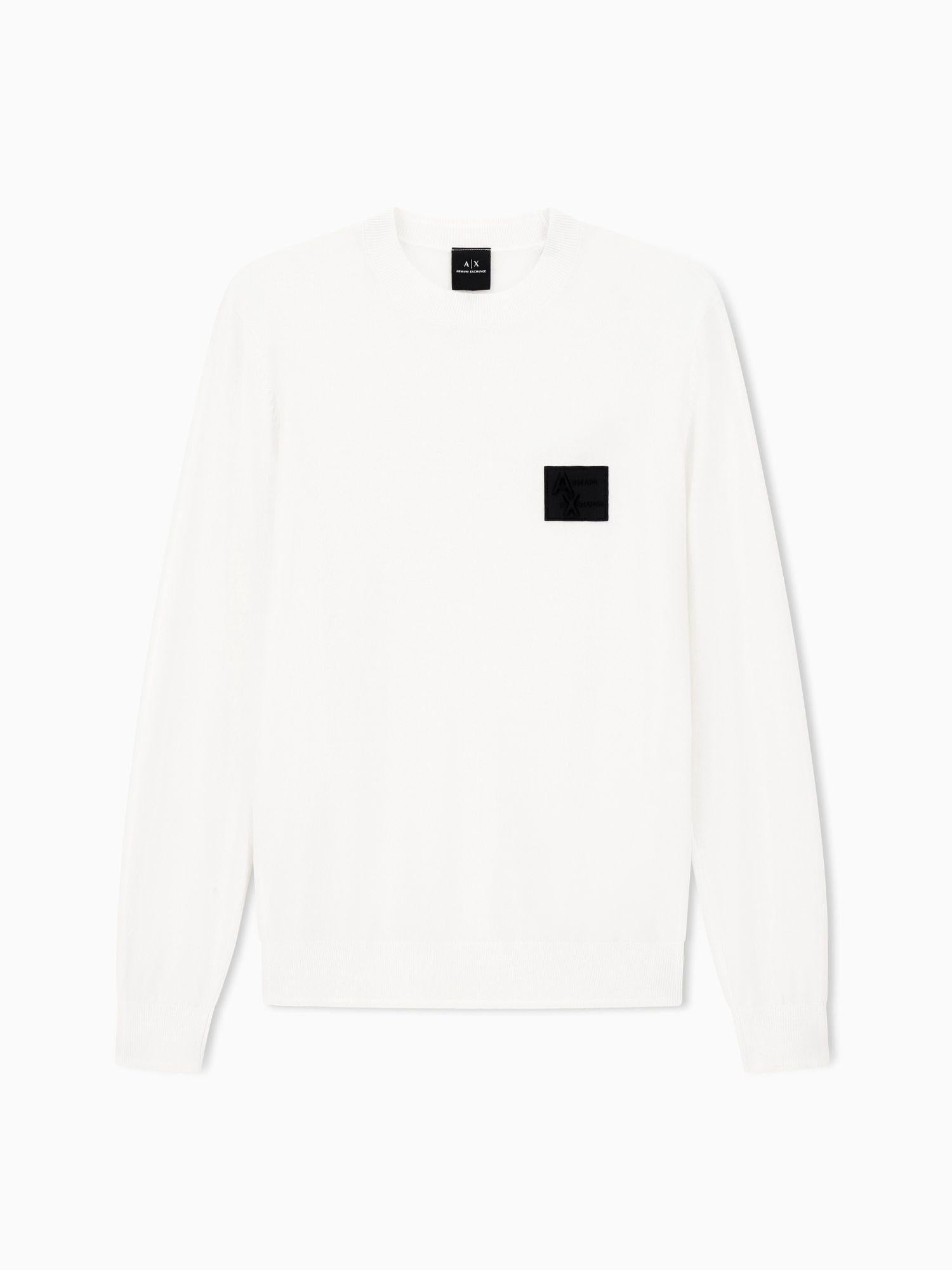 Armani Exchange Maglione girocollo con patch Uomo Bianco XM001329 AF11982 U0009 ARMANI EXCHANGE 