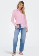 Jacqueline De Yong Camicia Donna Mio Rosa Righe Bianche 15149877 Shocking Pink JACQUELINE DE YONG 