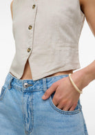 Vero Moda Top Donna Caia Grigio Argento 10333795 Silver Lining VERO MODA 