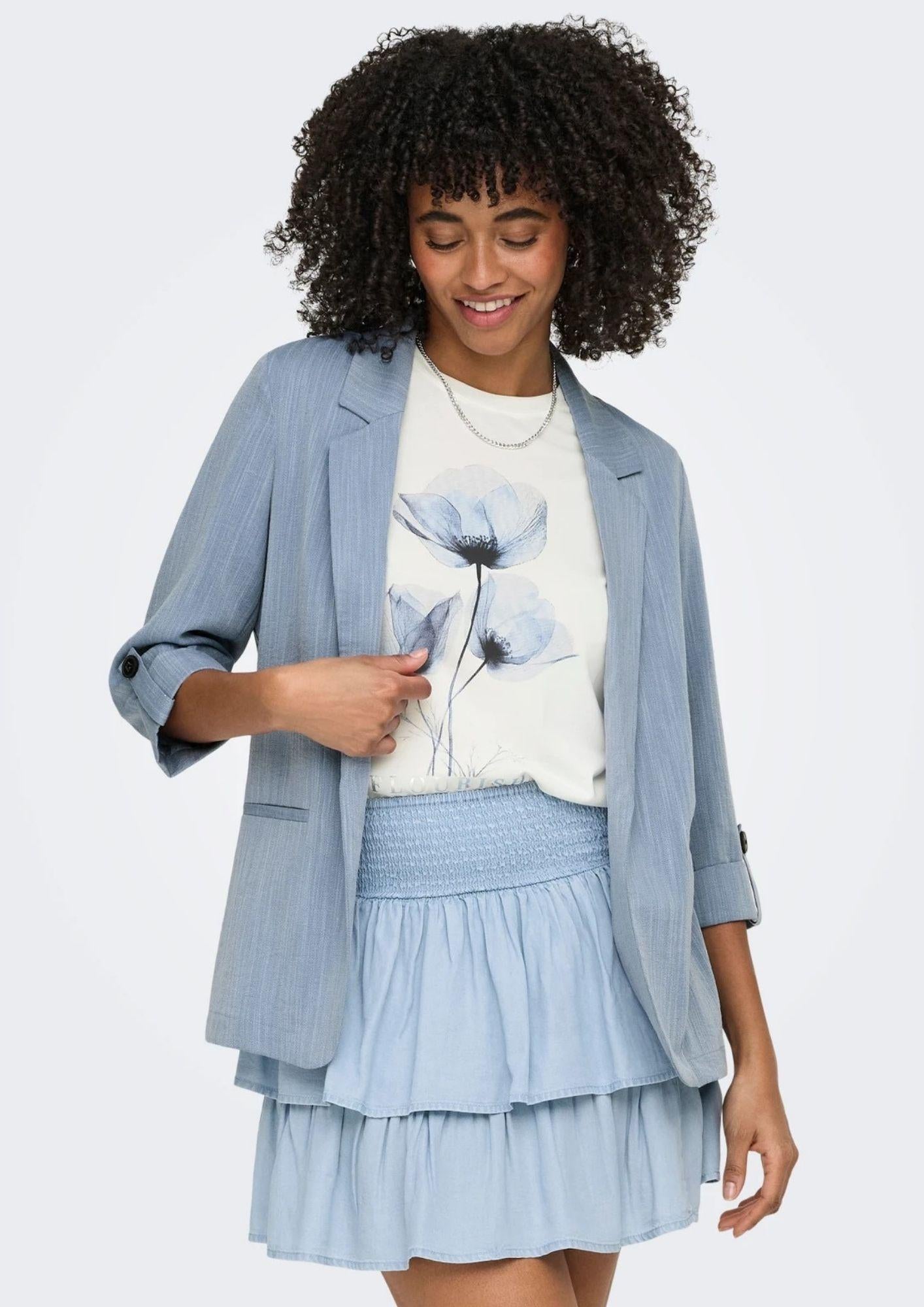 Only Giacca Donna Marsa Azzurro Denim 15308084 Faded Denim MELANGE ONLY 