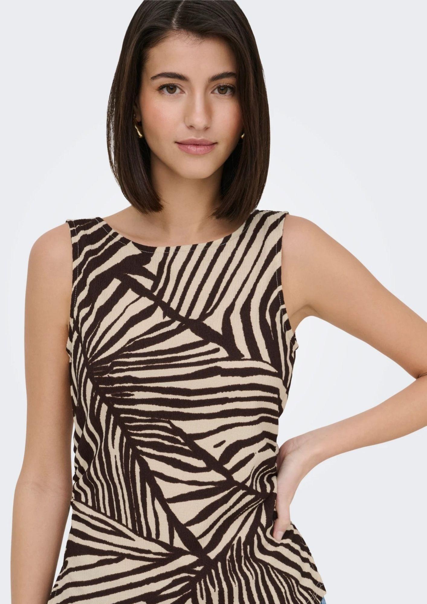 Jacqueline De Yong Top Donna Debbie Sabbia e Marrone 15371547 Sandshell CHOCOLATE JACQUELINE DE YONG 