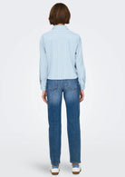 Only Camicia Donna Lecey Azzurra Righe Bianche 15195910 Cerulean ONLY 