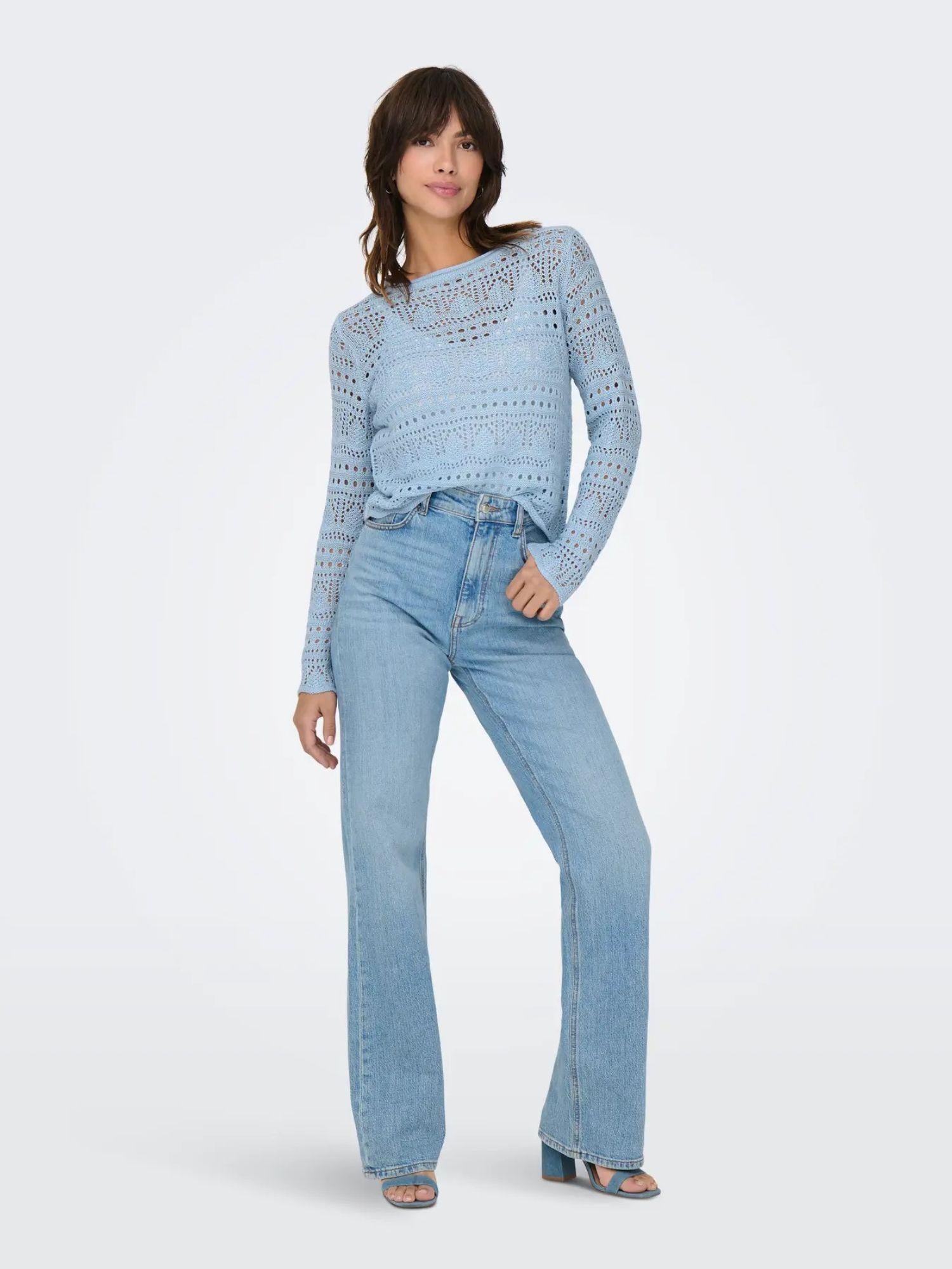 Jacqueline De Yong Maglia Donna Cashmere Blue Jdysun 15287384 Cashmere Blue JACQUELINE DE YONG 