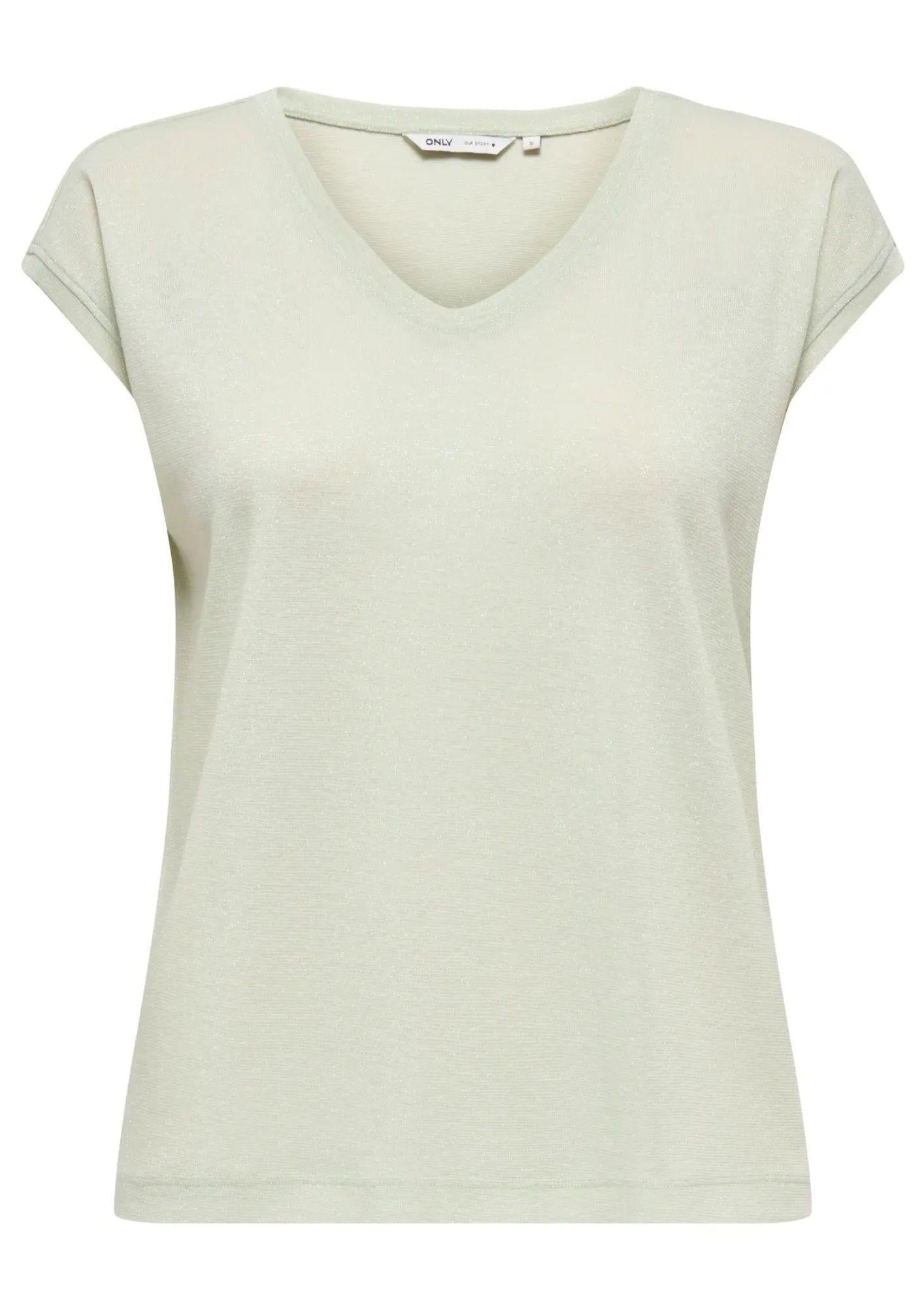 Top Only Donna Silvery Verde 15136069 Green Lily ONLY 