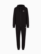EA7 Emporio Armani Tuta con cappuccio Core Identity in misto cotone Uomo Nero 8NPV68 PJVTZ 1200 EA7 EMPORIO ARMANI 