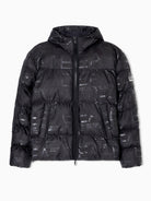 EA7 Emporio Armani Giacca imbottita con cappuccio stampa logo all-over Uomo Nero 7M000697 AF15969 UC001 EA7 EMPORIO ARMANI 