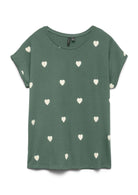 Vero Moda T-Shirt Donna Ava Verde 10214302 Laurel Wreath WHITE VERO MODA 