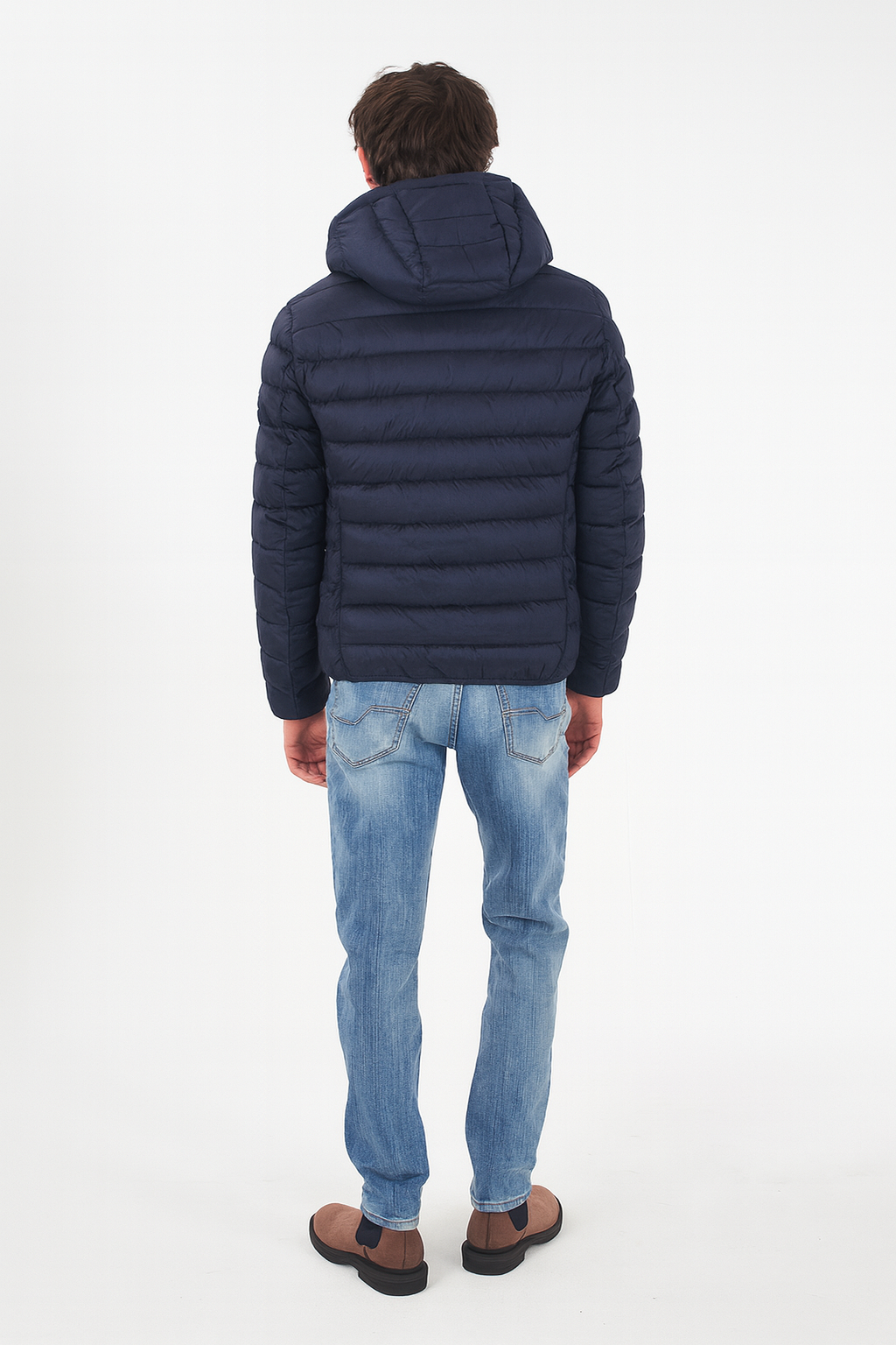 Giubbino Uomo Trapuntato Con Cappuccio Blu J876 QG00 0713 YES ZEE 