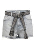Pantaloncino Donna Grigio Chiaro Denim
