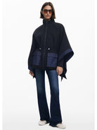 Desigual Poncho in denim combinato Donna Nero 25WAIA15 2000 DESIGUAL 