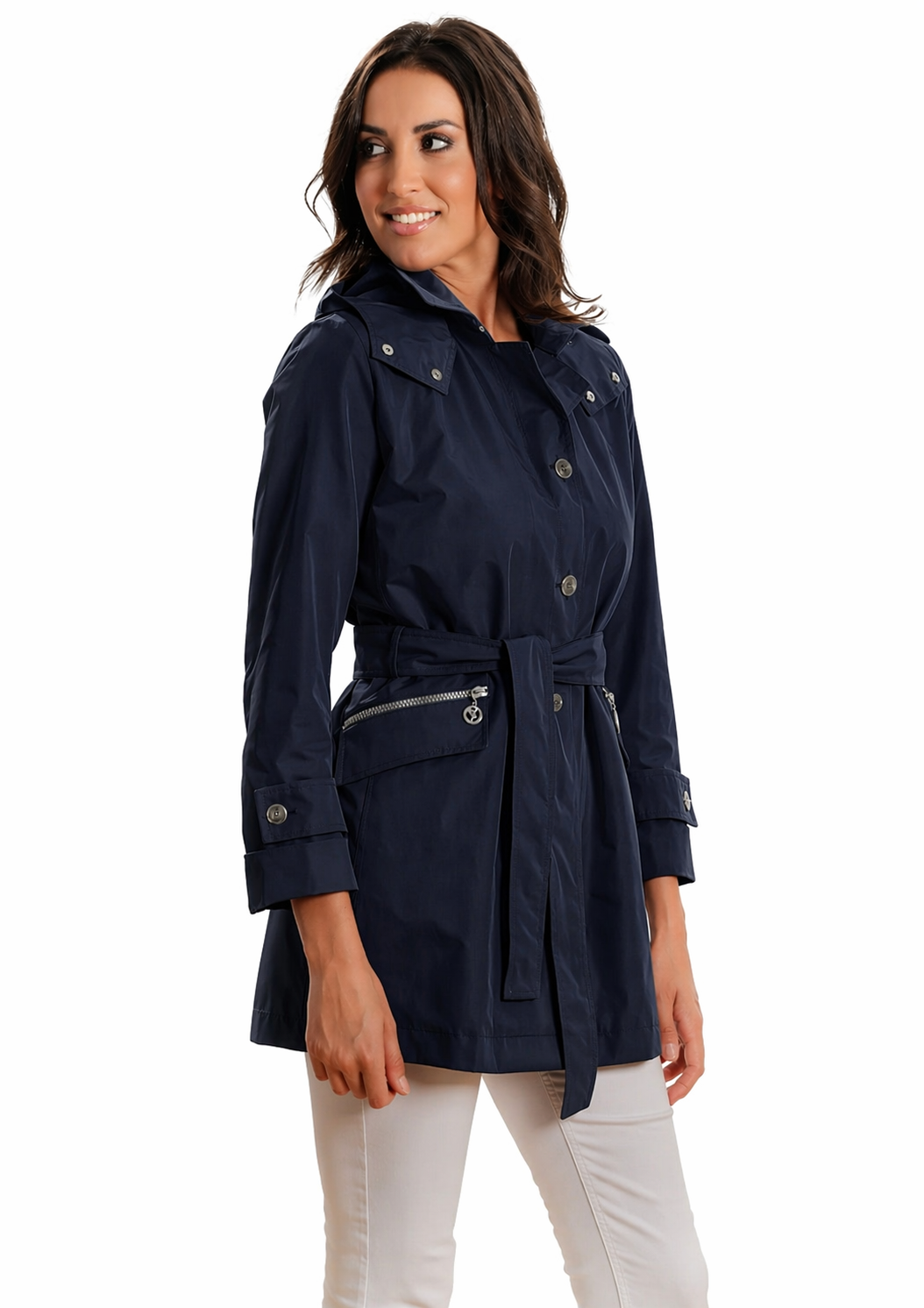 Satinette Trench Donna Blu 023 MARINA BLU SATINETTE 
