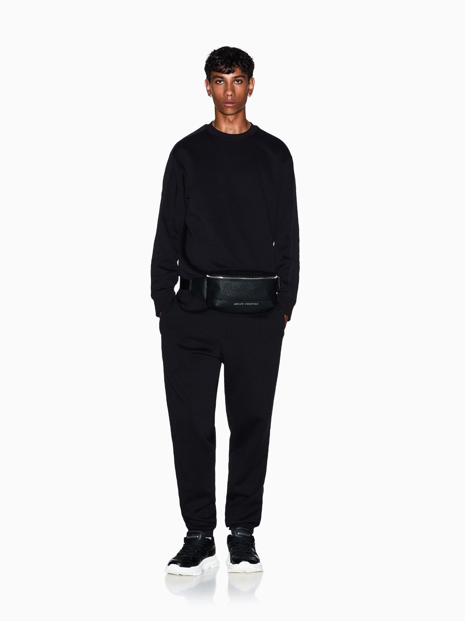 Armani Exchange Felpa Girocollo Bande Logate Uomo Nero XM001296 AF10818 UC001 ARMANI EXCHANGE 