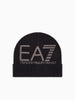 EA7 Emporio Armani Beanie Visibility con maxi logo EA7 Nero
