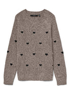 Vero Moda Maglione Donna Doffy Beige E Nero 10330790 Moon Rock W. BLACK BOWS VERO MODA 