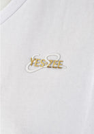 Yes Zee T-Shirt Donna Scollo a V Coulisse Sul Fondo Bianco Gesso T270 S700 0107 YES ZEE 
