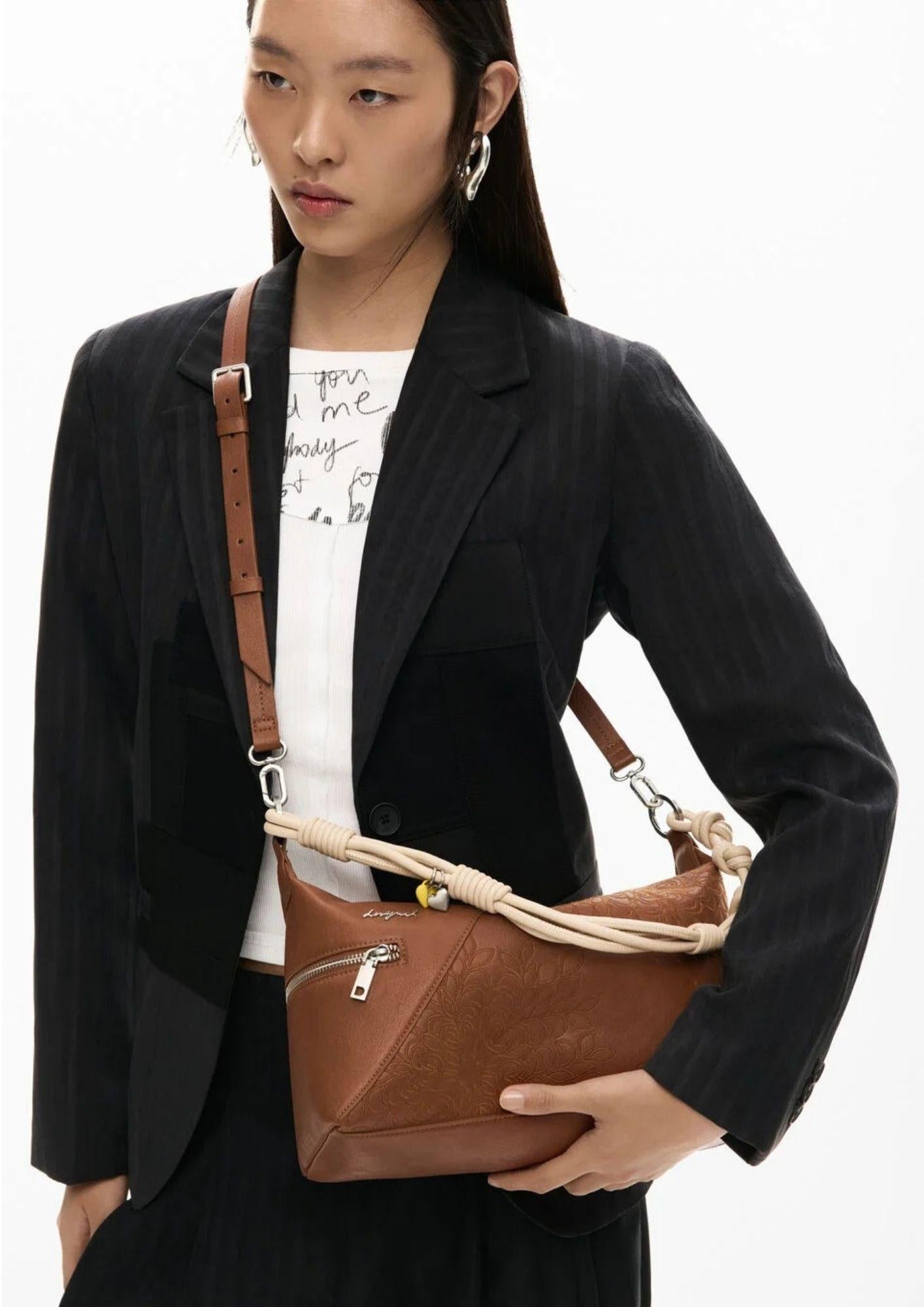 Desigual Borsa Donna Bag Sierra  Camel Hunting Ton Marrone 26SAXPB6 6011 DESIGUAL 