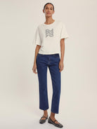 Emme Marella Jeans flare aderente cropped Donna Ibisco Blu 2525186071200 002 EMME MARELLA 