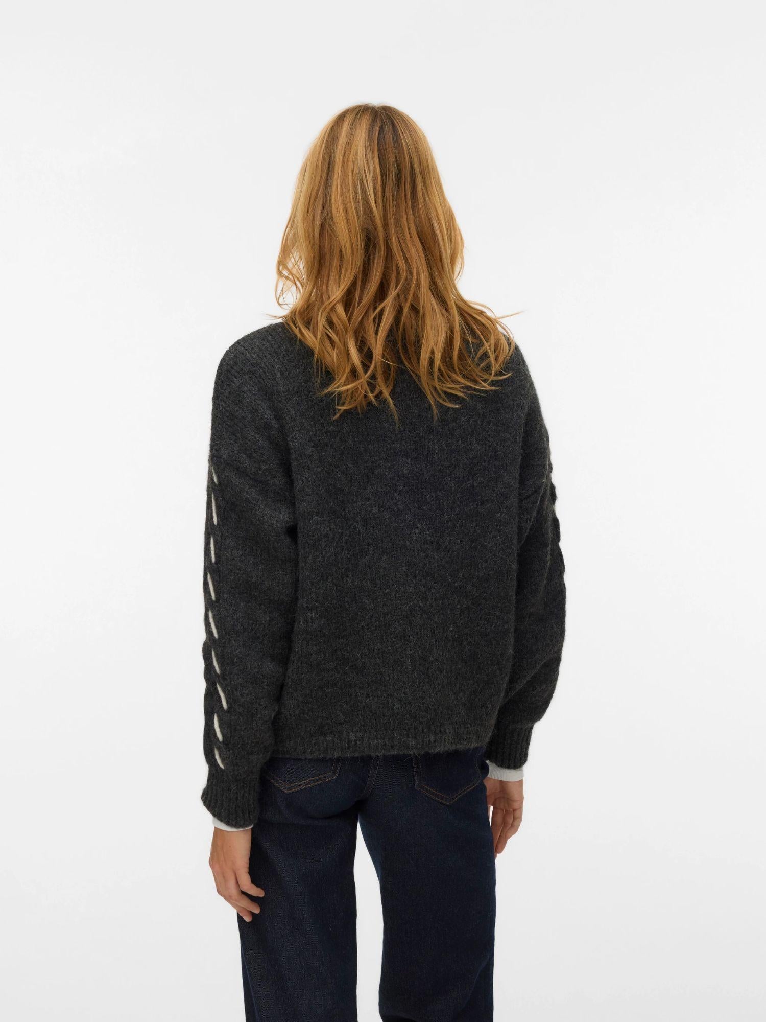 Vero Moda VMILINA Maglione Donna Dark Grey Melange 10334866 Dark Grey Melange VERO MODA 