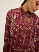 Emme Marella Camicia in twill di viscosa stampata Brunico Donna Bordeaux 2525116034200 003 EMME MARELLA 