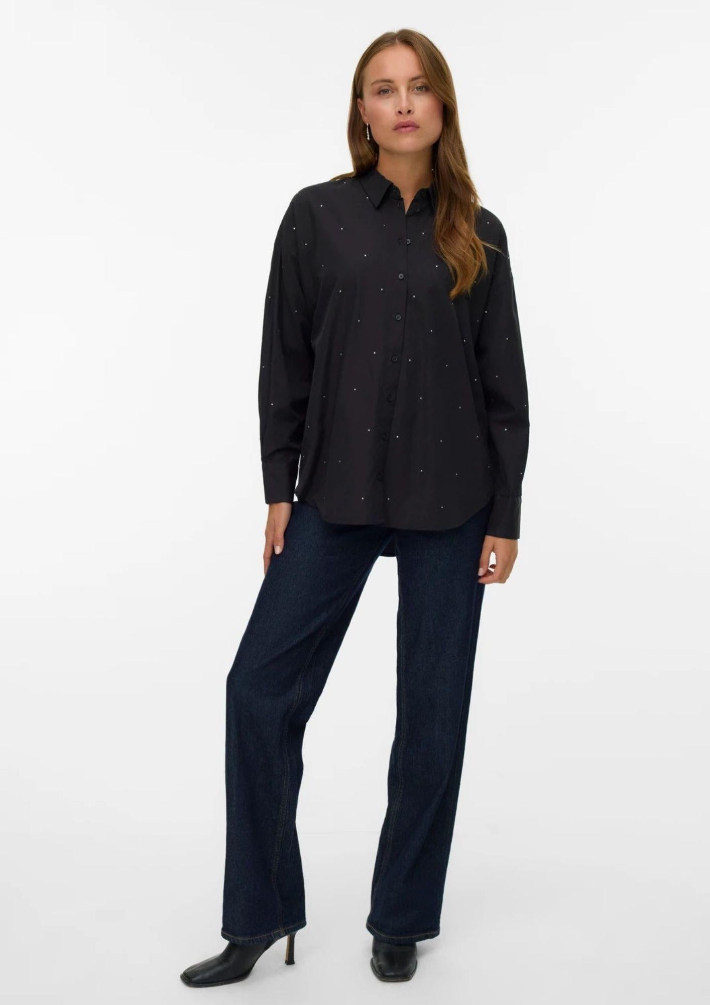 Vero Moda Camicia Donna Fanni Nera 10337791 Black VERO MODA 