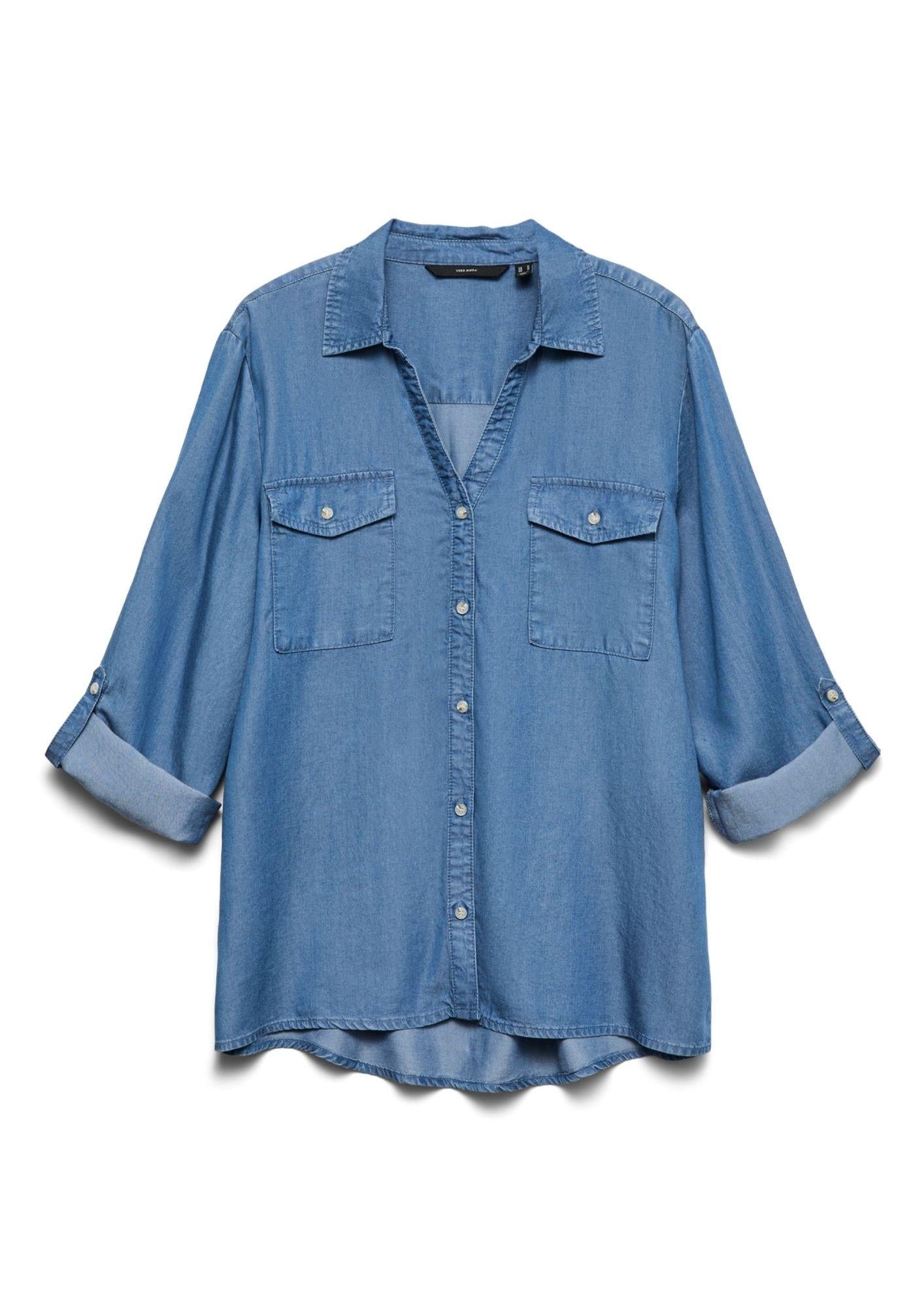 Vero Moda Camicia Donna Bree Denim Blu Medio 10304863 Medium Blue Denim VERO MODA 