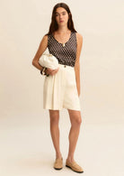 Emme Marella Bermuda Donna Emmlamine Bianco Lana 2615141021200 001 EMME MARELLA 