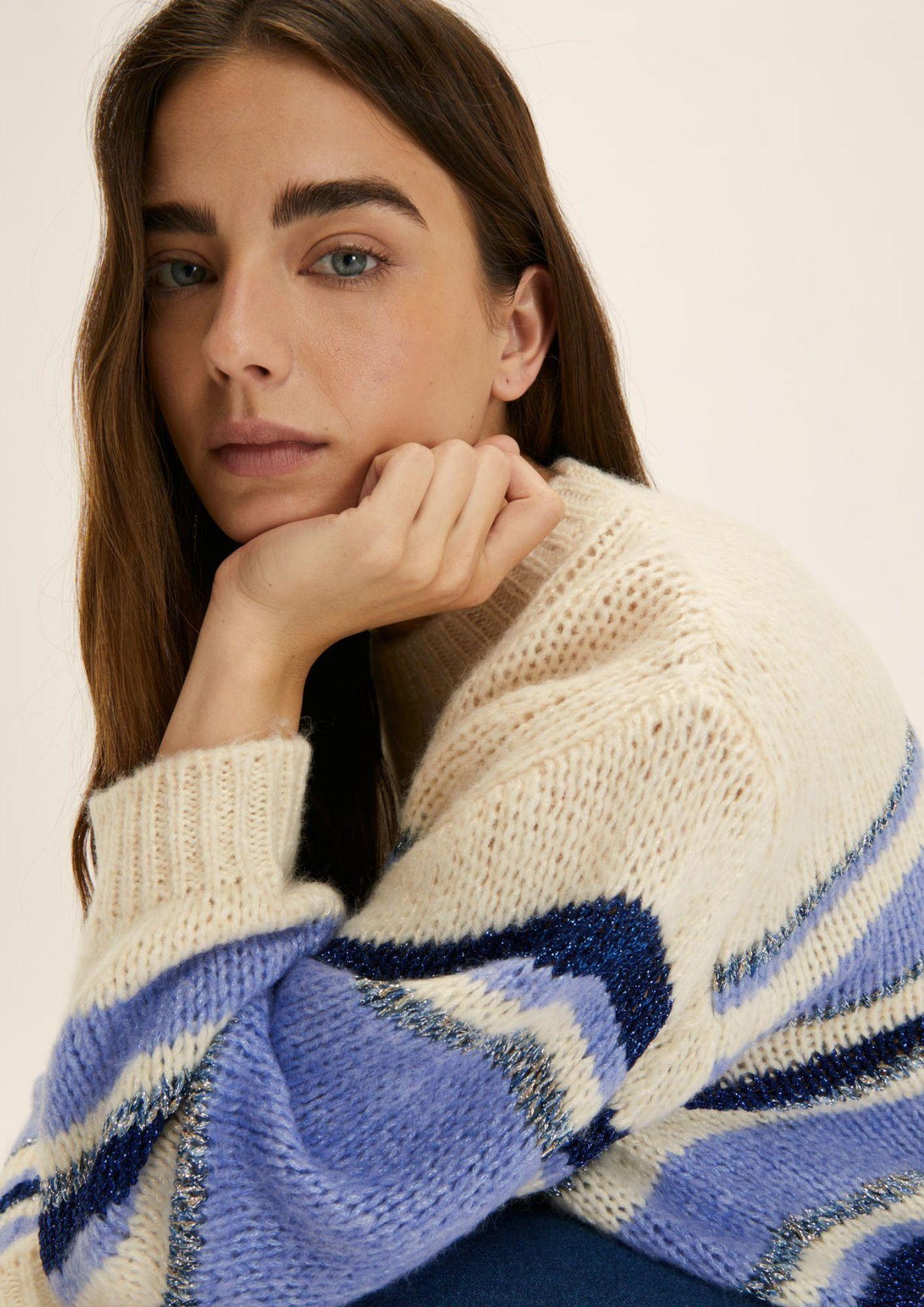 Emme Marella Maglia Donna Loreto Panna e Pervinca 2525366035200 006 EMME MARELLA 