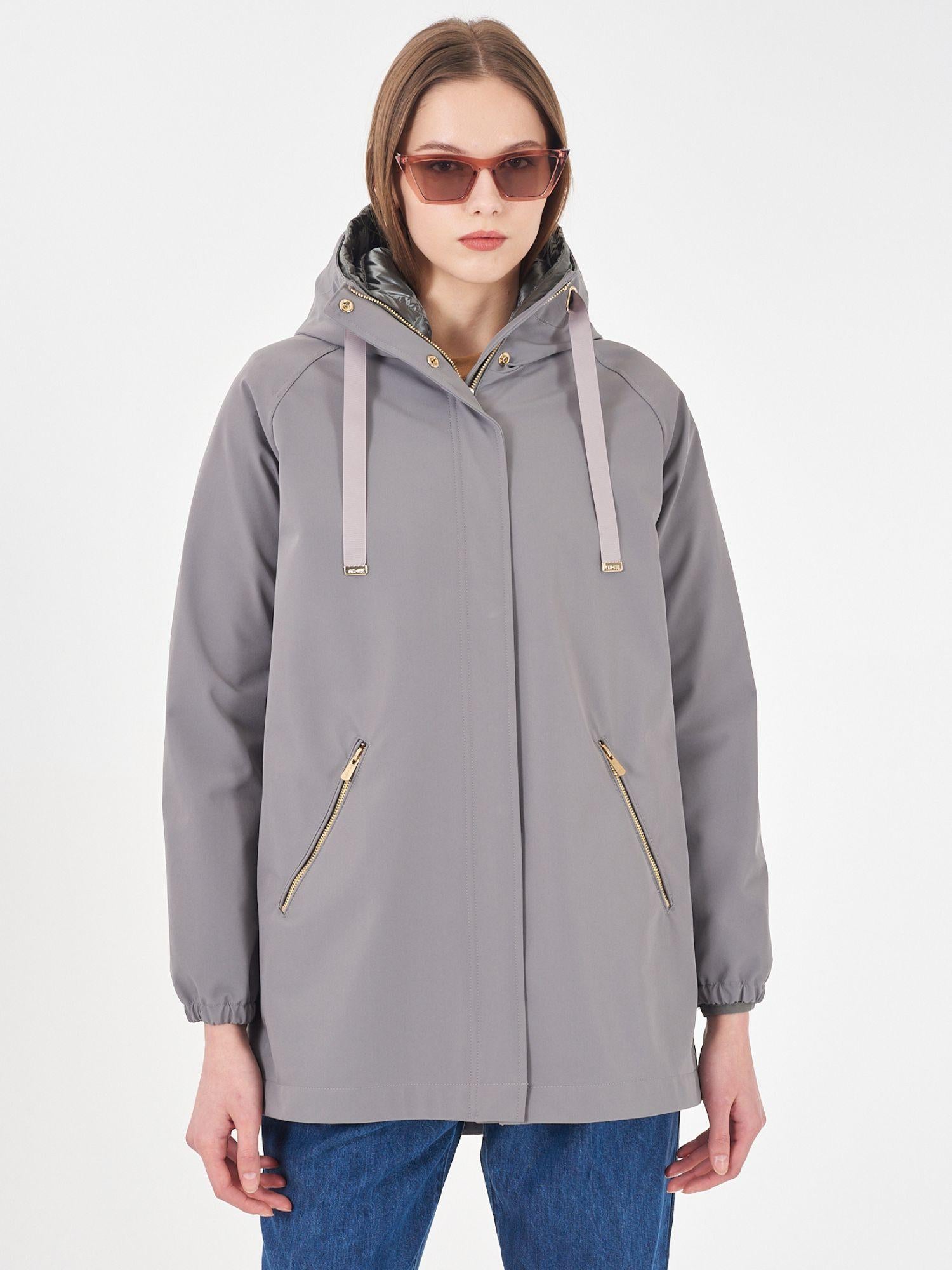 Yes Zee Parka Donna con Giubbino Trapuntato Interno Grigio O069 NU00 0809 YES ZEE 