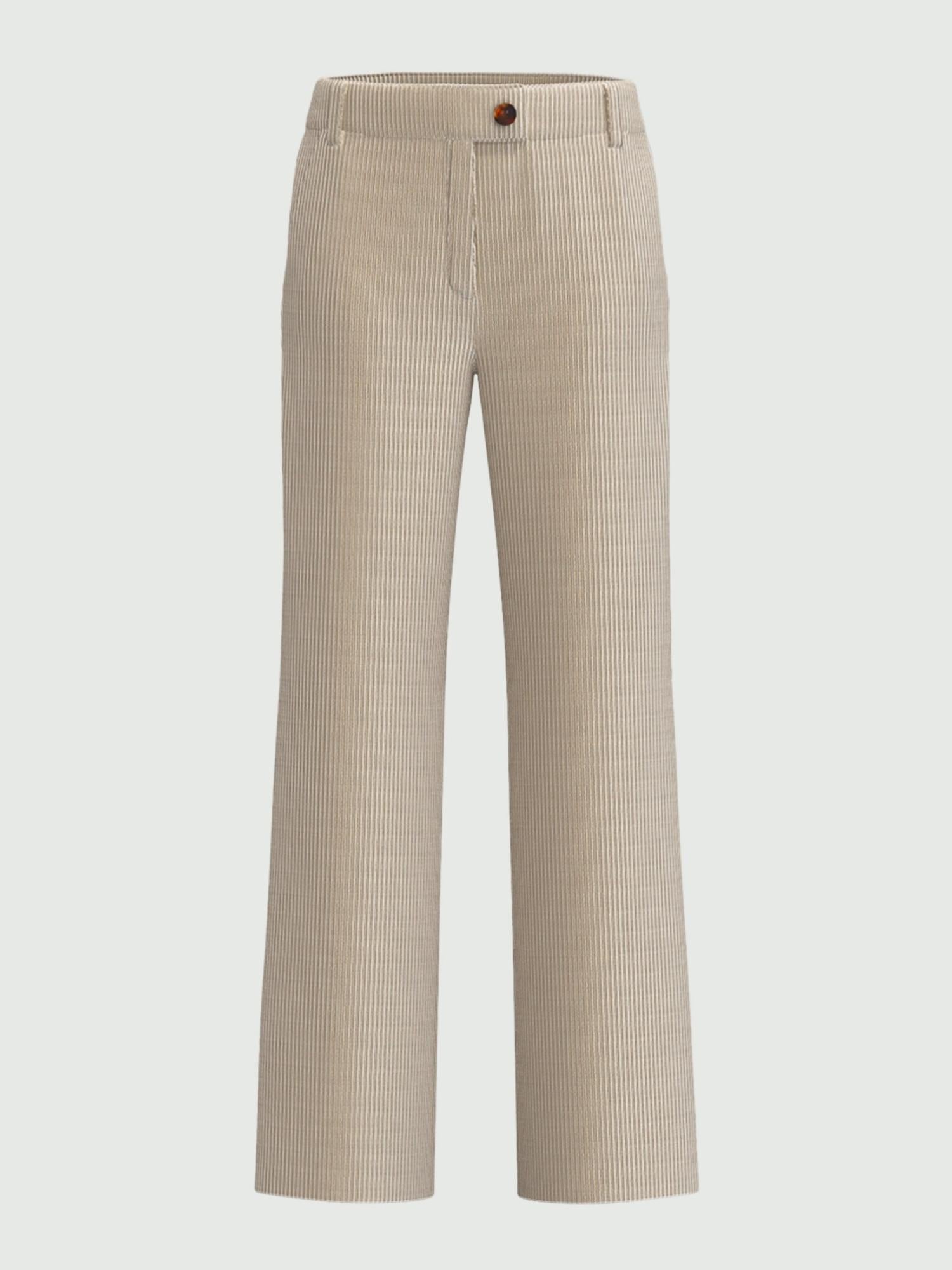 Emme Marella Pantalone dritto in velluto Destino Donna Bianco Sporco 2525136052200 002 EMME MARELLA 