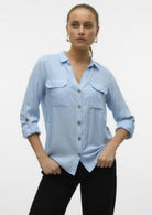 Vero Moda Camicia Donna Bumpy Blu 10275283 Cashmere Blue VERO MODA 