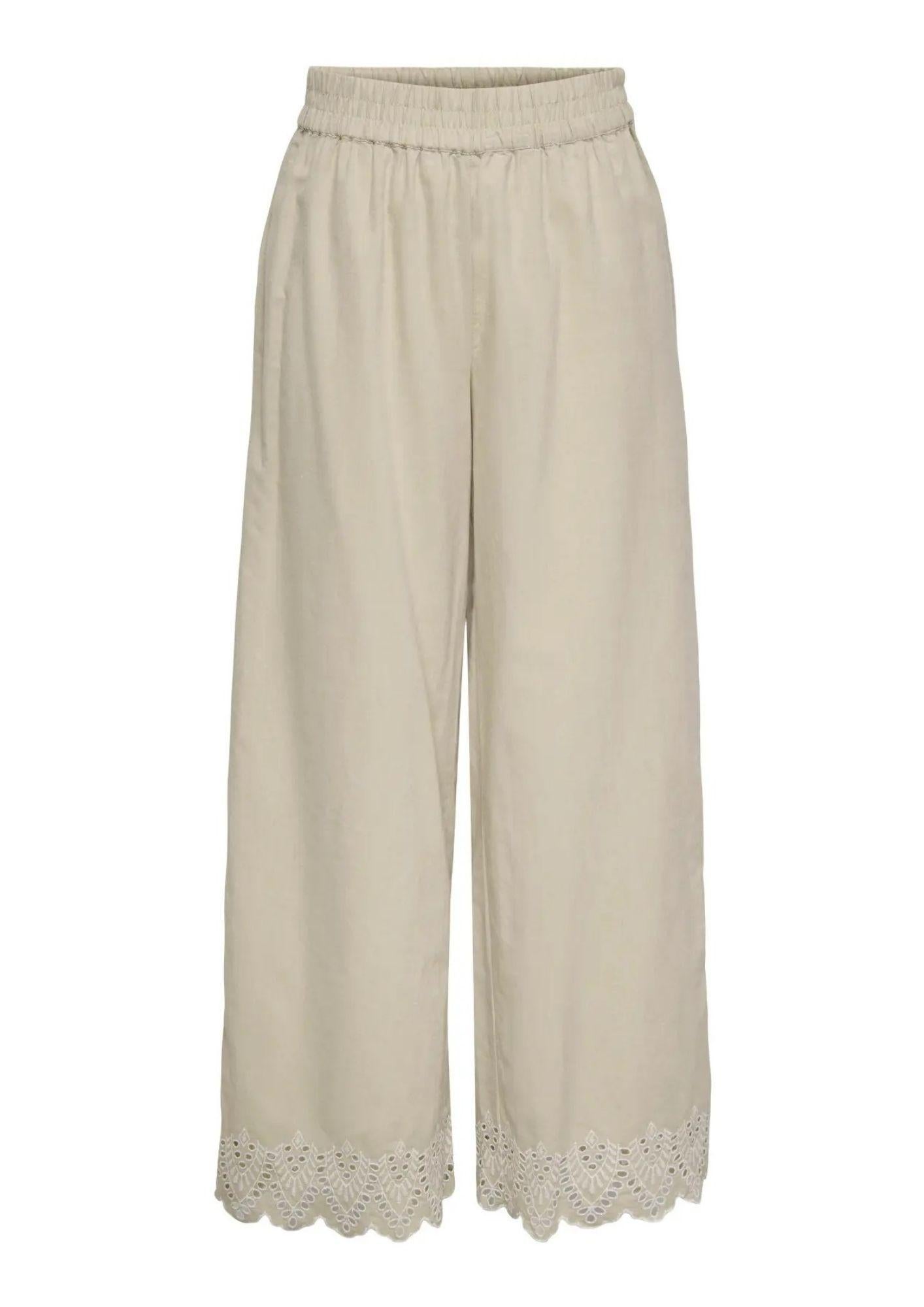 Only Pantalone Donna Paula Grigio Oliva 15343184 Olive Gray BRIGHT WHITE EMB. ONLY 