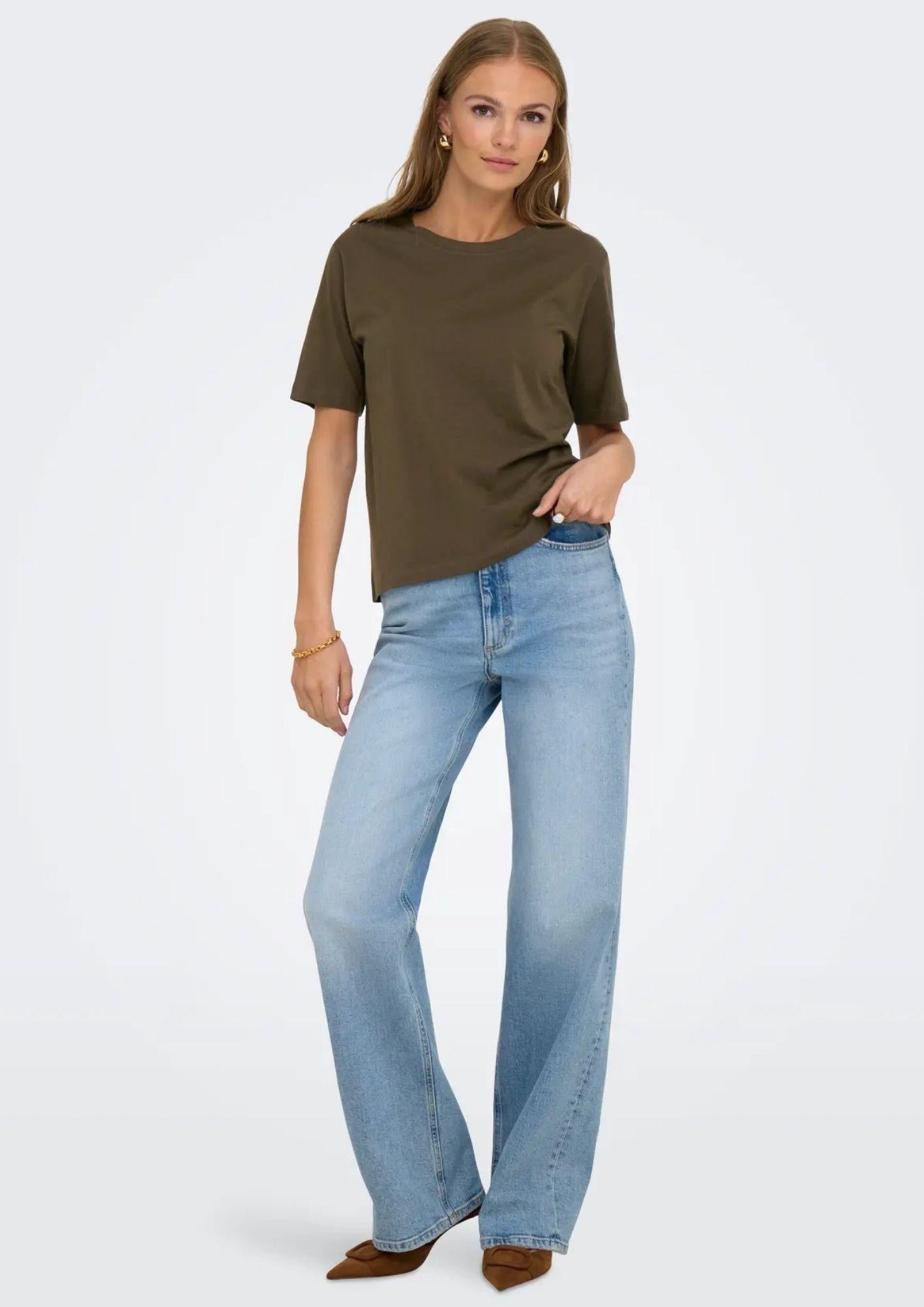 Jacqueline De Yong T-Shirt Donna Rex Marrone Ardesia 15344612 Slate Black JACQUELINE DE YONG 