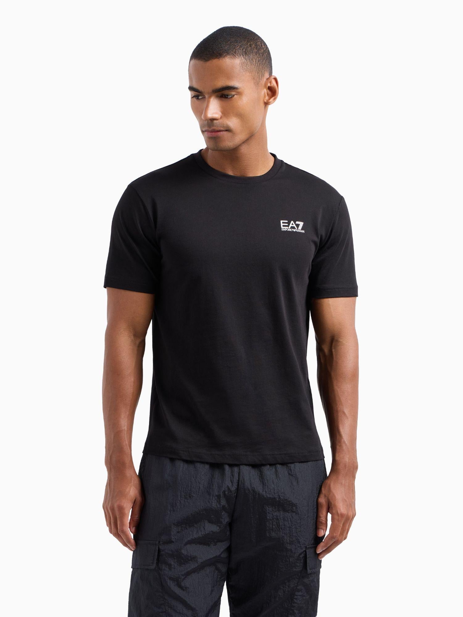 EA7 Emporio Armani T-shirt Core Identity in cotone Pima Uomo Nero 8NPT25 PJVPZ 1200 EA7 EMPORIO ARMANI 