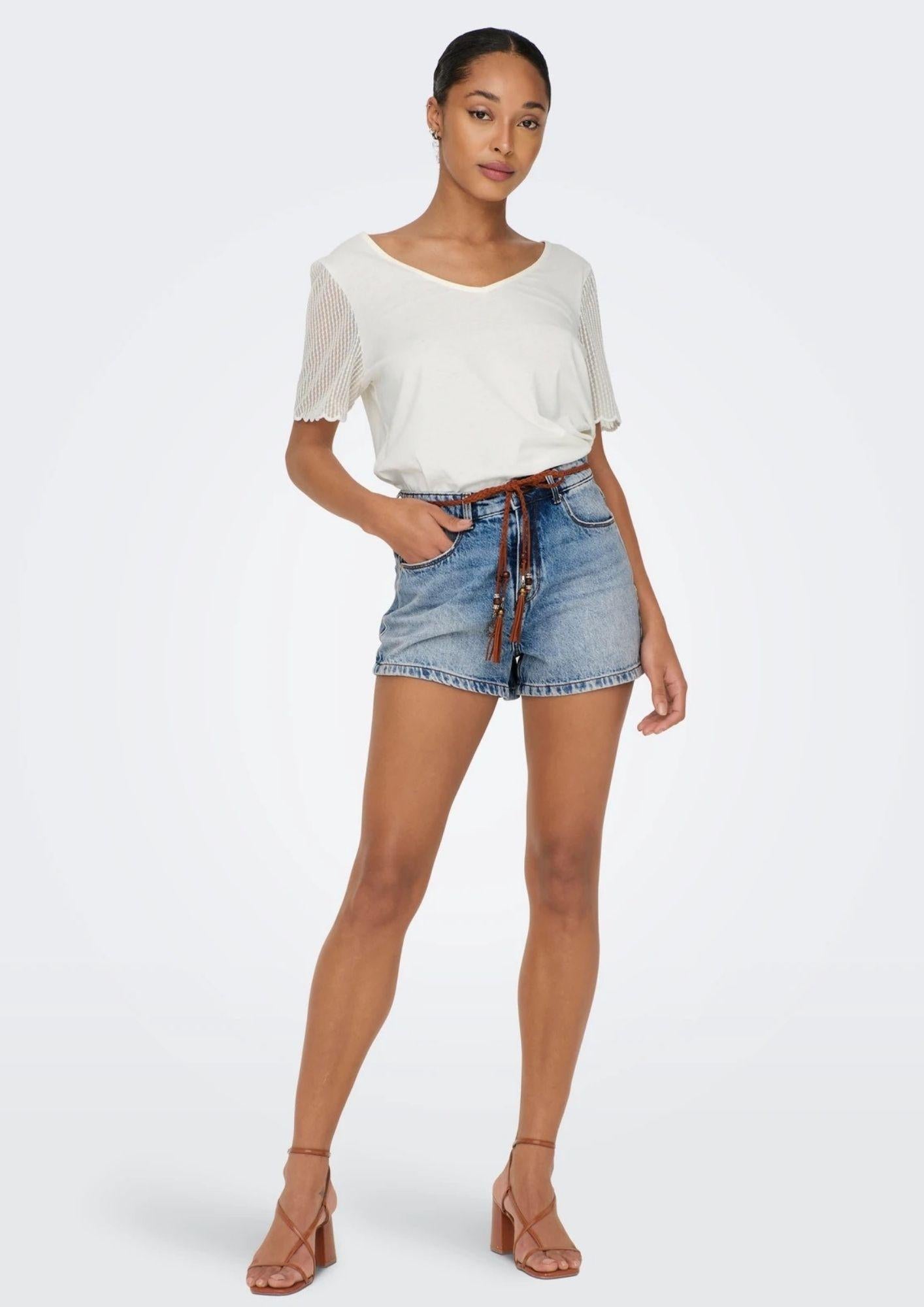 Only Shorts Donna Kelly Blu Denim Chiaro 15221469 Light Blue Denim ONLY 