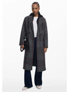 Desigual Cappotto tartan con cappuccio Donna Nero 25WWEW13 2007 DESIGUAL 